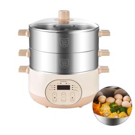 Electric Food Steamer for Cooking, 2-Tier Stainless Steel Vegetable & Food Steamers, 15L/15.9 qt Large Capacity