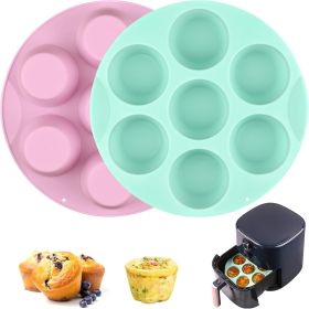 2 Pack Silicone Egg Bite Molds for Air Fryer, Nonstick 7 Cups Air Fryer Muffin Pan for Baking Egg Bite, Mini Muffins, Tart