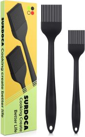 Silicone Pastry Basting Brush - 2Pcs 10 + 8 in Heat Resistant Brush for Baking Cooking Food, BPA Free Kitchen Brush for Sauce Butter Oil