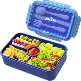Bento Lunch Box for Kids - Leakproof Large Bento-Style with 4 Compartments Portions Lunchbox with Tableware Back to School