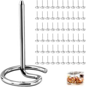 60 Pcs Reusable Stainless Steel Skewers,Round BBQ Skewer 1.75 Inch