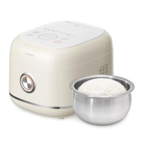 Stainless Steel Rice Cooker, Uncoated Non-stick 316L Stainless Steel Inner Pot Rice Cookers, 6 Cup Uncooked, 3L/3.2 qt,