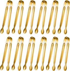 12 Pieces Mini Tongs Stainless Steel Small Sugar Serving Tongs for Charcuterie Board Appetizers Dessert Serving Food Tiny Party Danish Candy(6 Inch