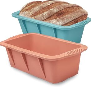 Silicone Bread Loaf Pan, 2 PCS Rectangular Non-Stick Baking Mold Pans for Oven, Bread, Cake, Easy Release Silicone Bread Loaf Pan, 2 PCS Rectangular Non-Stick Baking Mold Pans for Oven, Bread, Cake, Easy Release