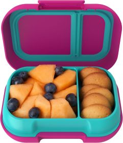 Kids Snack - 2 Compartment Leak-Proof Bento Box Container for Snacks and Small Meals, Easy-Open Latch, Dishwasher Safe, BPA-Free for School, Daycare
