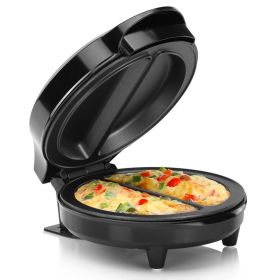 Stainless Steel 2 Section Omelet & Frittata Maker, Non Stick Coating, Easy To Clean, Indicator Lights