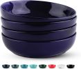 Pasta Bowl, Salad Bowls, Soup, Serving Bowls, Ceramic, Large Capacity, Microwave & Dishwasher Safe, Set of 4, 40 Oz, (Cobalt)