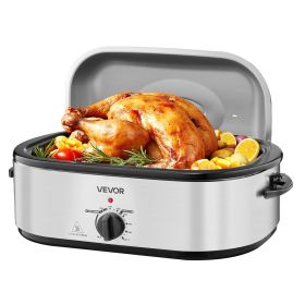 Roaster Oven, 20QT Electric Roasting Pan, 150-450Â°F Adjustable Temperature Fast-Cooking Turkey Roaster, Turkey Oven with Self-Basting Lid