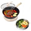 5Qt Electric Skillet, Pure Iron Nonstick Frying Pan with Glass Lid & Steamer Rack,3-Level Heat Control, Removable Pot