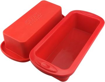 Silicone Bread and Loaf Pans (2 Pack) - Nonstick Silicone Baking Mold for Homemade Loaf, Bread and Meatloaf - 8.9x3.7x2.5 inch