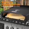 15.7" x 13.7" x 4"Portable Pizza Oven for Outdoor Camp Stove and Indoor Gas Range,Stove Burner Top Pizza Box with Pizza Stone,Black