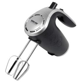 5-Speed 150W Hand Mixer with Silver Accents and Storage Clip