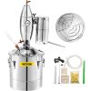 70L 18.5Gal Water Alcohol Distiller 304 Stainless Steel Alcohol Still Wine Making Boiler Home Kit with Thermometer for Whiskey Brandy Essential