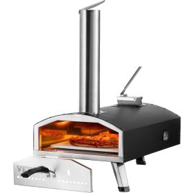 12" Outdoor Pizza Oven Portable Wood Pellet Pizza Oven Iron Spray Camping
