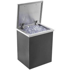 Drop in Ice Chest, 14"L x 12"W x 18"H Stainless Steel Ice Cooler, Commercial Ice Bin with Hinged Cover, 40 qt Outdoor Kitchen Ice Bar