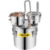 Alcohol Still 5 Gal 19L Water Alcohol Distiller Copper Tube With Circulating Pump Home Brewing Kit Build-in Thermometer for DIY Whisky Wine Bran