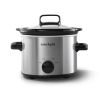 2qt Manual Slow Cooker - Stainless Steel: 3 Settings, Reheat & Warmer, Stay-Cool Handles, Dishwasher-Safe Parts