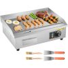Commercial Electric Griddle, 21 x 11.8 inch, 1750W, 122-570°F Adjustable Temp Control, Stainless Steel Countertop Flat Top Grill with 2 Spatulas