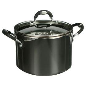 6 Qt Lock and Drain Charcoal Gray Pasta Pot