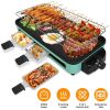 1500W Electric Indoor Grill Electric BBQ Gill with Grill Net Removable Plate 5 Temperature Control 3 Small Trays Dishwasher Safe