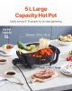 Electric Hot Pot 5 L Non-Stick Shabu-shabu Hot Pot with Divider for 6-10 People