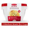 4 Pack 6.2 Cup Serving Bowl Food Storage Containers, Set of 3, Red