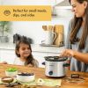 2qt Manual Slow Cooker - Stainless Steel: 3 Settings, Reheat & Warmer, Stay-Cool Handles, Dishwasher-Safe Parts