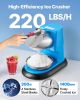 Ice Crusher 220LBS/H Electric Snow Cone Maker Shaved Ice Blue