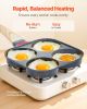 Egg Pan, 4-Cup Nonstick Egg Frying Pan, Aluminum Breakfast Skillet,Oil Brush, Scraper