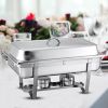 4.5L Stainless Steel Dual Tray Chafing Dish – Buffet Food Warmer with Durable Metal Construction, Ideal for Catering, Parties, Restaurants
