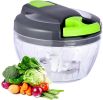 Manual Food Processor Vegetable Chopper, Portable Hand Pull String Garlic Mincer Onion Cutter for Veggies, Ginger, Fruits, Nuts, Herbs, etc., 500ml,