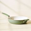 12.5 Inch Ceramic Nonstick Frying Pan / Skillet with Helper Handle, Dishwasher Safe, Green