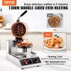 Commerical Round Waffle Maker 1300W Rotatable Non-Stick Waffle Iron 120V