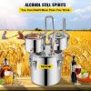Alcohol Still 5 Gal 19L Water Alcohol Distiller Copper Tube With Circulating Pump Home Brewing Kit Build-in Thermometer for DIY Whisky Wine Bran