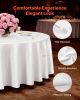 VEVOR White Round Tablecloths 2 Pack, 120 Inches in Diameter, Stain- & Wrinkle- Resistant, Machine Washable Table Clothes