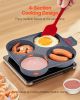 Egg Pan, 4-Cup Nonstick Egg Frying Pan, Aluminum Breakfast Skillet,Oil Brush, Scraper