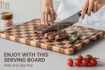 Kitchen cutting board, upgraded grid cutting board, acacia wood cutting board, board tray