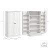41" Kitchen Sideboard Cabinet with 5-Tier Shelving 12 Spice Racks Adjustable Shelves, White