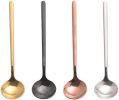 6 PCS Black Coffee Spoons, 18/8 Stainless Steel Espresso Spoons, 5.2 Inches Vogue Mini Tea Spoon, Cappuccino Stirring Small Spoon for Dessert