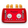 4 Slice Retro Style Toaster, Dual Control Toaster, 6 Browning Settings, Bagel/Defrost Functions, Removable Crumb Tray, Stainless Steel Housing 1650W