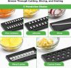 8-in-1 Vegetable Chopper & Mandoline Slicer - No-Mess Prep - Food Chopper With Container - Multi-Blade Veggie Slicer & Vegetable Dicer - Ergonomic Gri