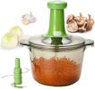 Express Manual Food Chopper: Large 8.5-Cup, Hand Chopper Vegetable Cutter to Chop Veggies, Fruits, Herbs, Garlic Onion Chopper for Salsa, Salad, Pesto