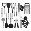 Kitchen Utensils Set- 23 Piece Cooking Utensils Set, Nylon Cookware Kitchen Accessories Set - Black