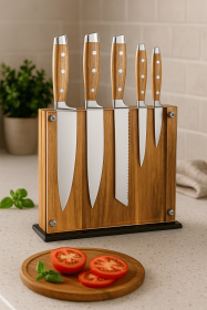 6-Piece Knife Set with Magnetic Wood Block