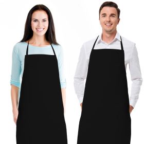2 Pack Black Aprons for Adults Commercial Chef Apron