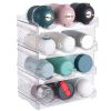 4 Tier Bottle Storage Holder 12 Bottles Transparent Stackable Bottle Organizer for Kitchen Fridge Cabinet Pantry