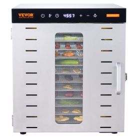 Food Dehydrator Machine, 10 Stainless Steel Trays, 1000W Electric Food Dryer with Digital Adjustable Timer & Temperature for Jerky, Herb, Meat