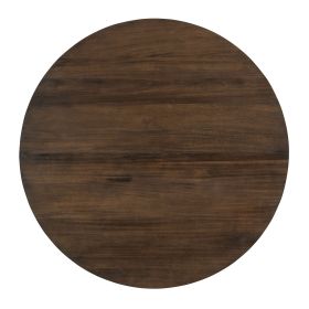 5-Piece Retro Functional Dining Set, Round Table with a 16"W Leaf and 4 Upholstered Chairs for Dining Room and Living Room (Walnut)