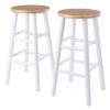 2-Pc Counter Stools; 24"; Natural & White
