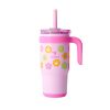 Kids Tumbler with Spill-Proof Straw & Handle. Insulated Stainless Steel 18 oz